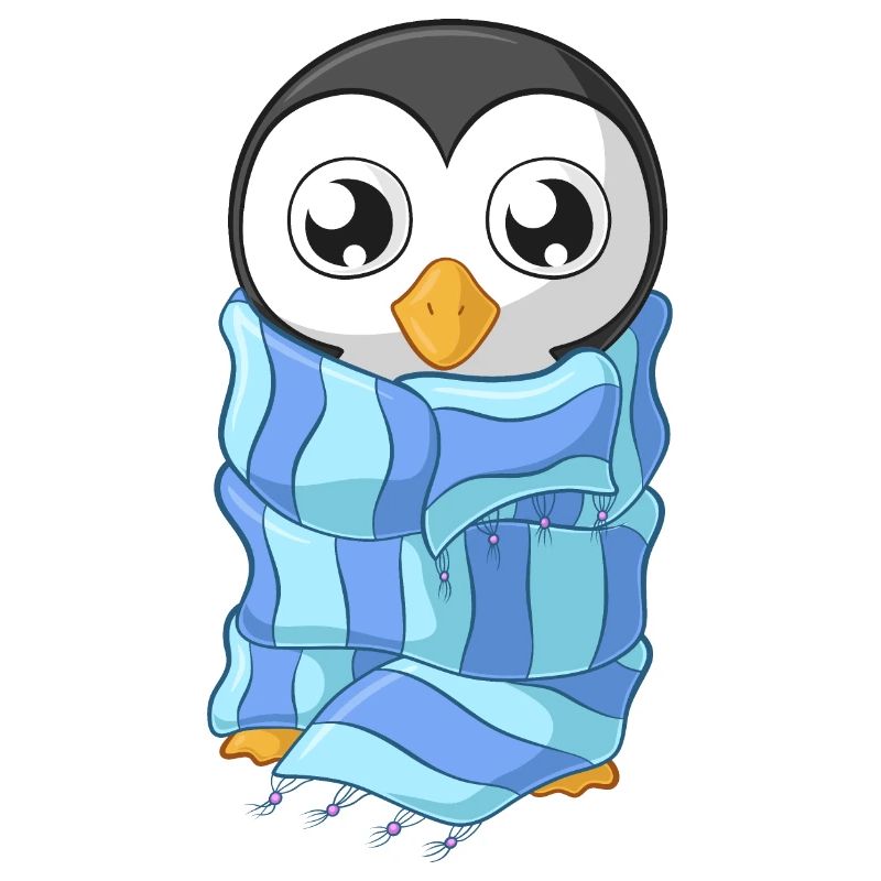 Frierender Comic Pinguin