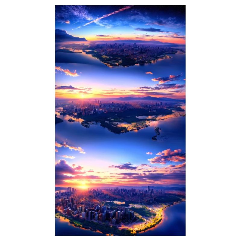 Landschaft mit 4 Bereichen, Generative KI