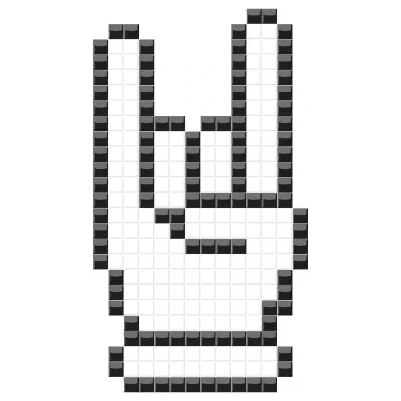 Zeichen der Hörner (Pixelated)