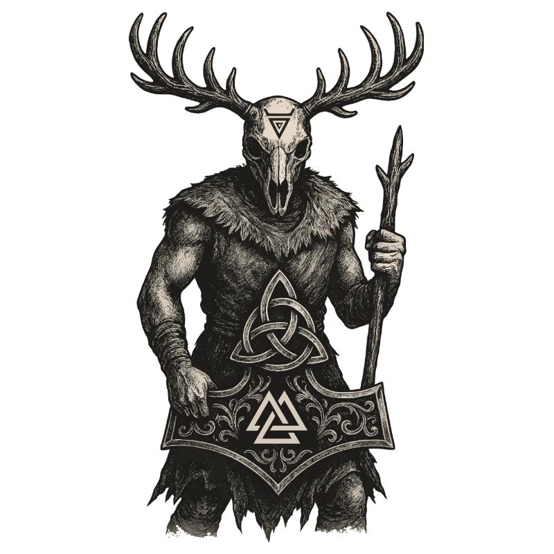 Wächter des Waldes | Valknut & Mjölnir Totem