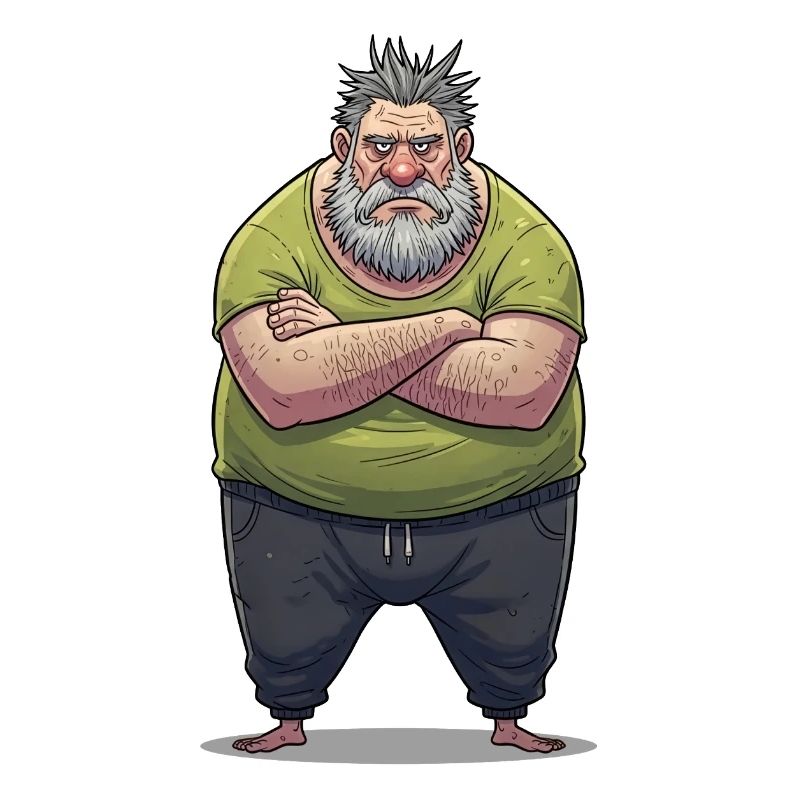 Dessin animé géant grognonneux