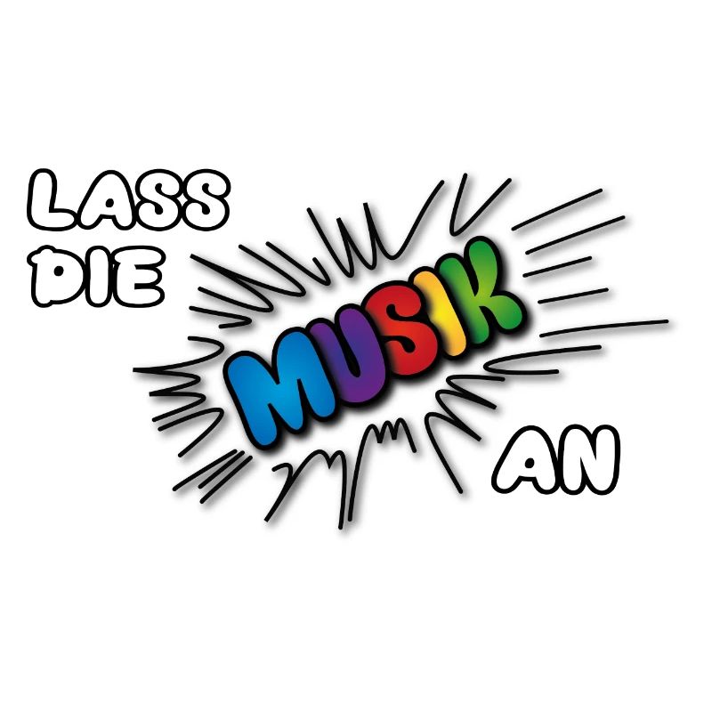 Pow Lass die Musik an - bunt auf hell
