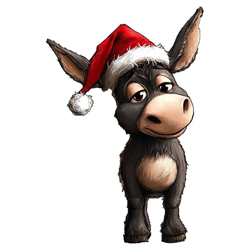 Esel Weihnachtsmann