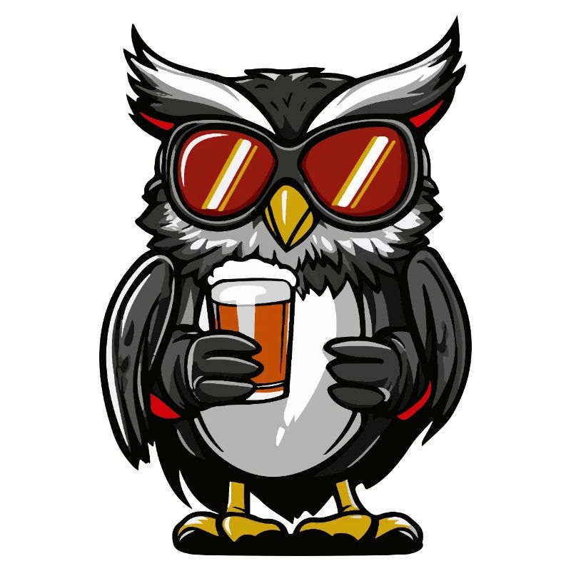 Eule Apres Ski Bier Comic