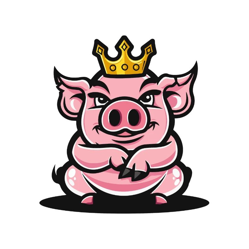 Schwein Comic Krone