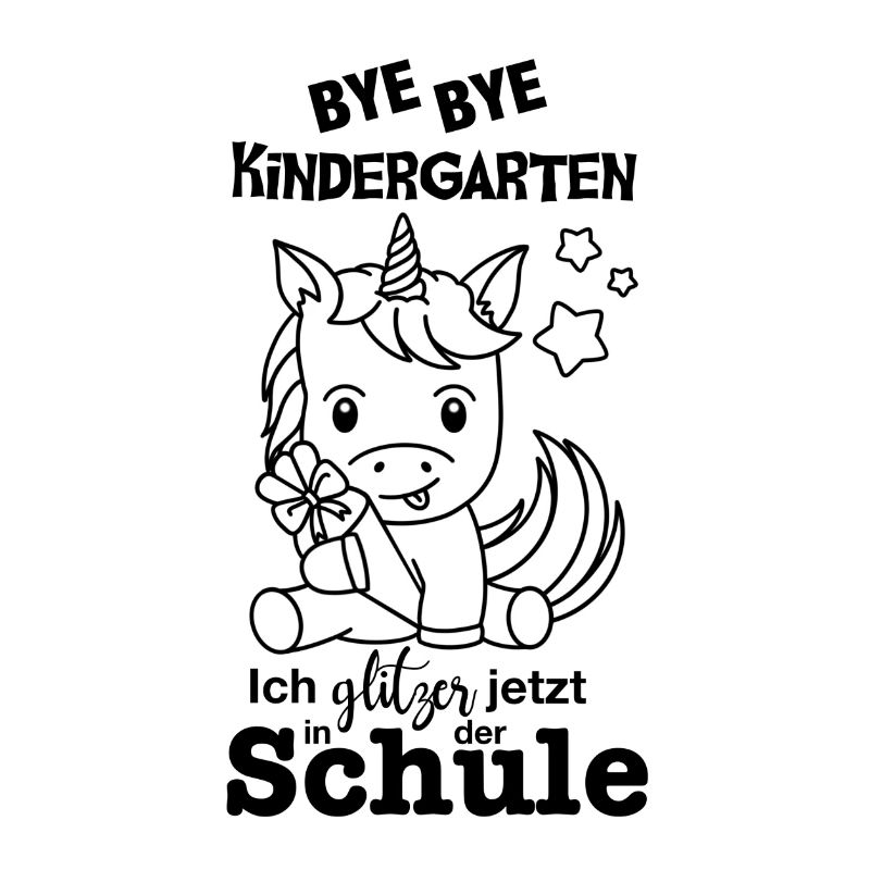Schulkind Einhorn (schwarz)