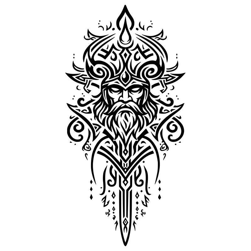 Mächtiges Stammes-Wikingermuster, Symbol der Stärke