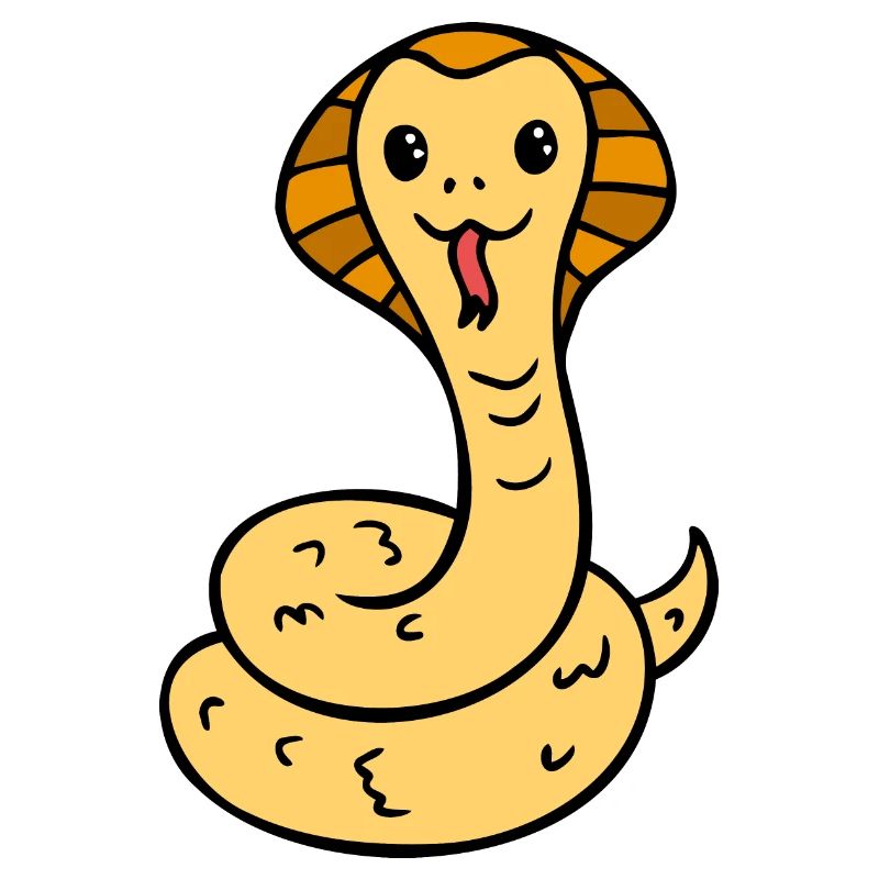 cute laughing comic snake
