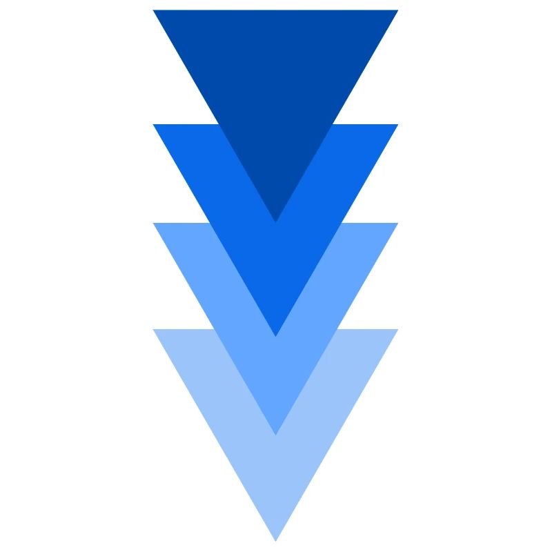 triangle de nuances de la couleur bleu