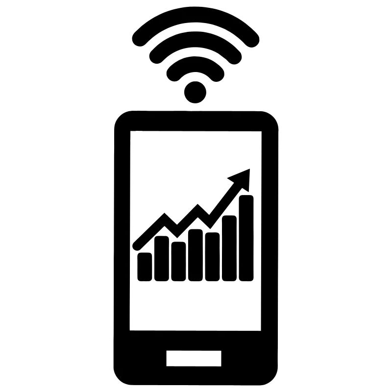 Graphique des actions avec smartphone