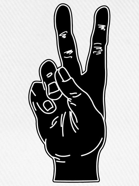 Black hand gesture peace