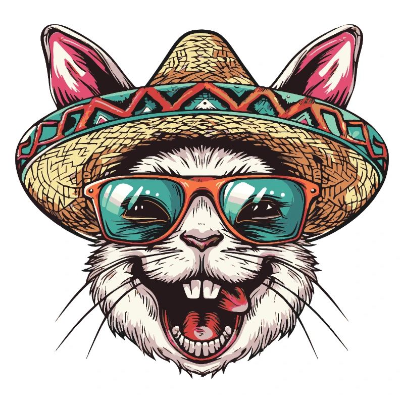 Hase Comic Lustig Sombrero