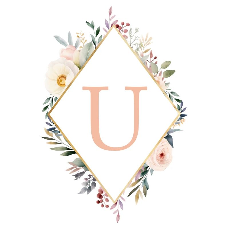 U monogramme, Floral, Boho