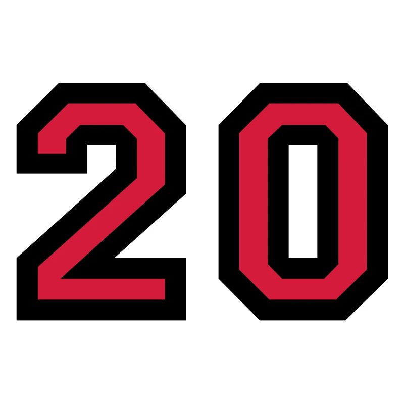 Zahl 20 - Nummer 20 (Rot) Nr. 20