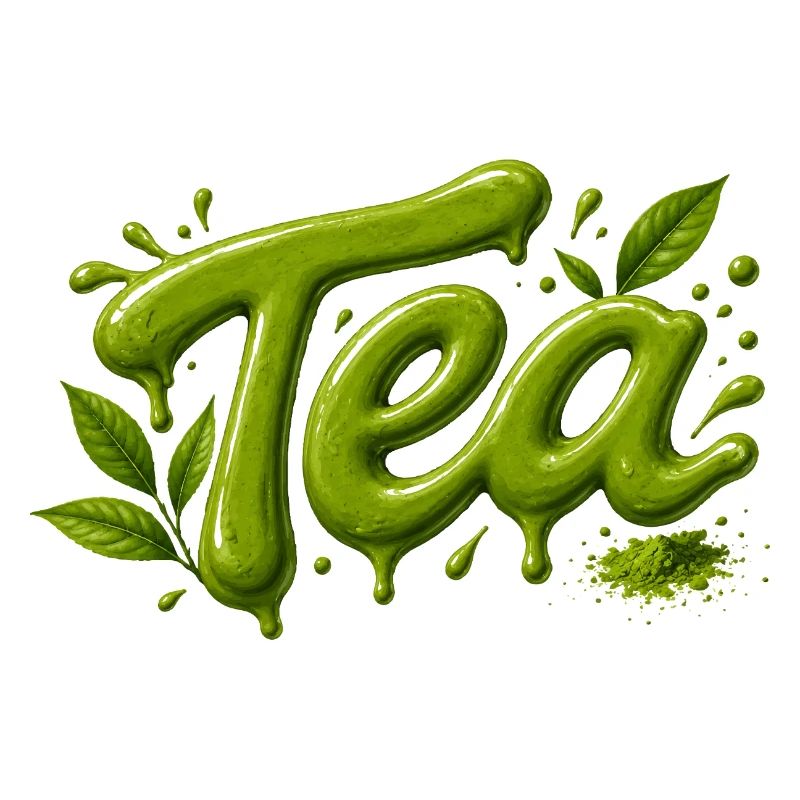 Typographie du thé Conception du matcha