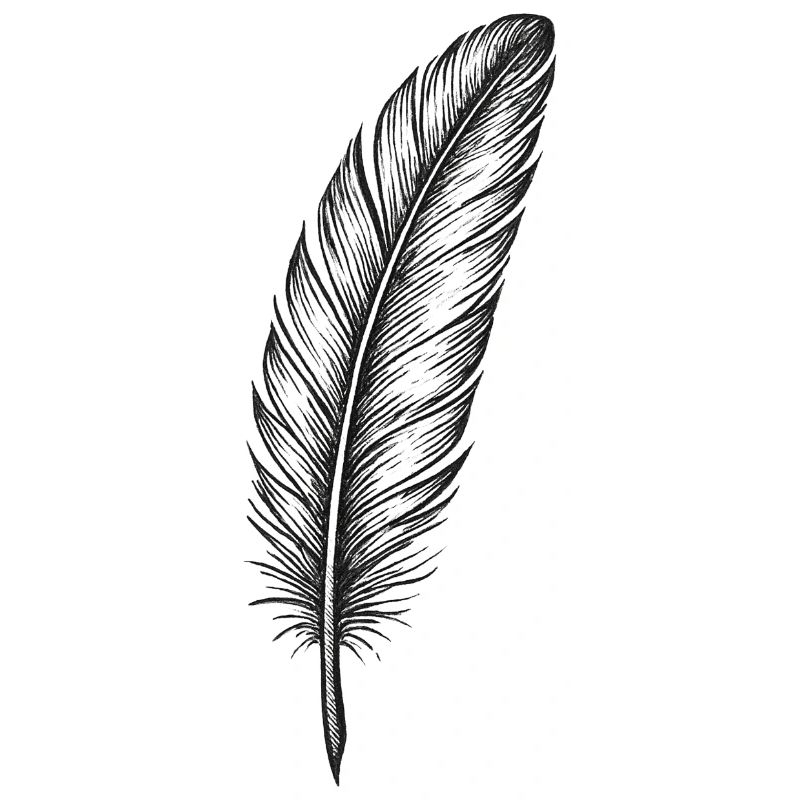 Shimmering Feather in Black