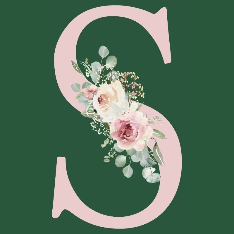 L| Monogramme | Eucalyptus Pastel Fleur Bleu