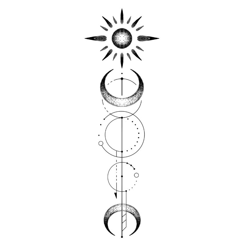 Geometric pattern moon sun