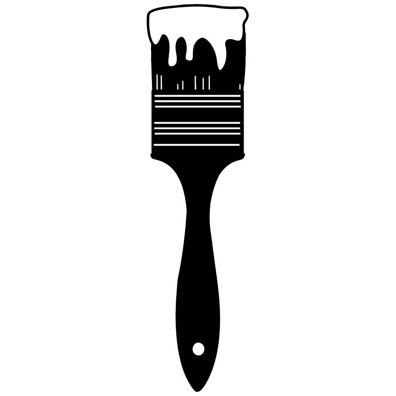 Paintbrush with paint for logo