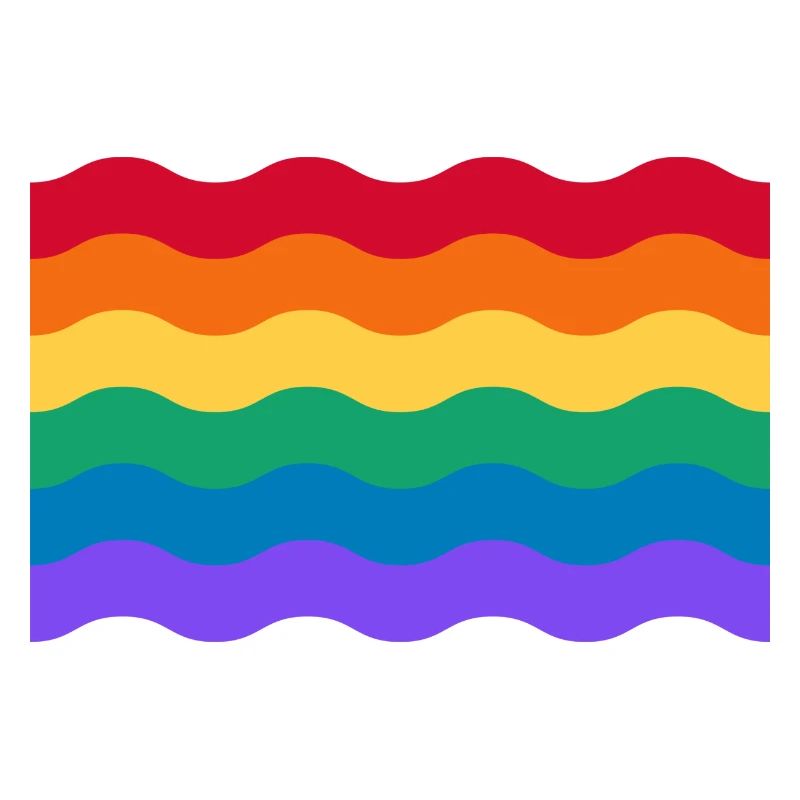 Wavy rainbow gay pride flag