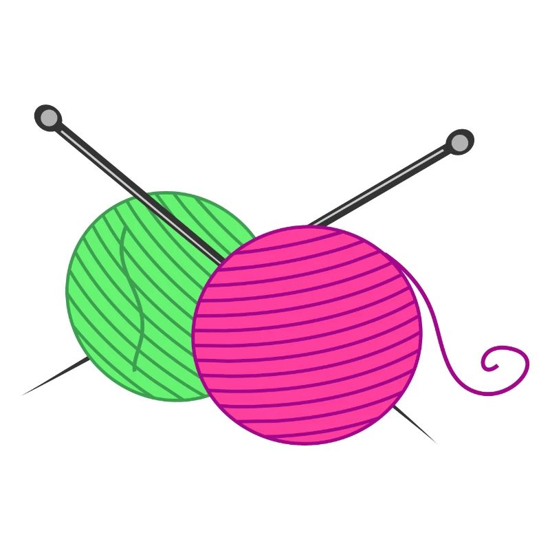 Knitting Needles and Wool Balls