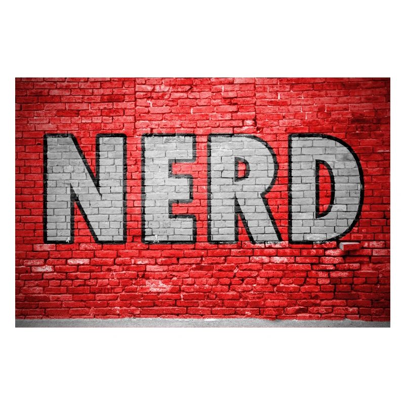 Graffiti de nerd sur un mur de briques