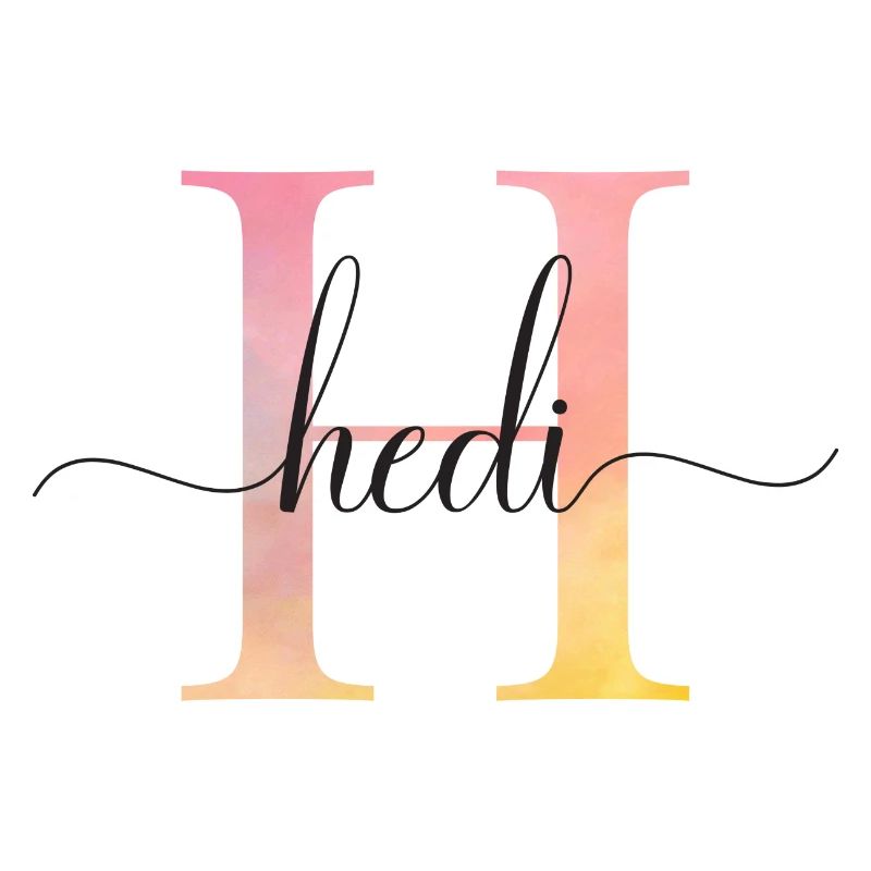 H | Monogramme | Nom | Hedi |Aquarelle