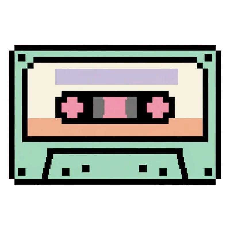 Cassette rétro 8 bits pixel art