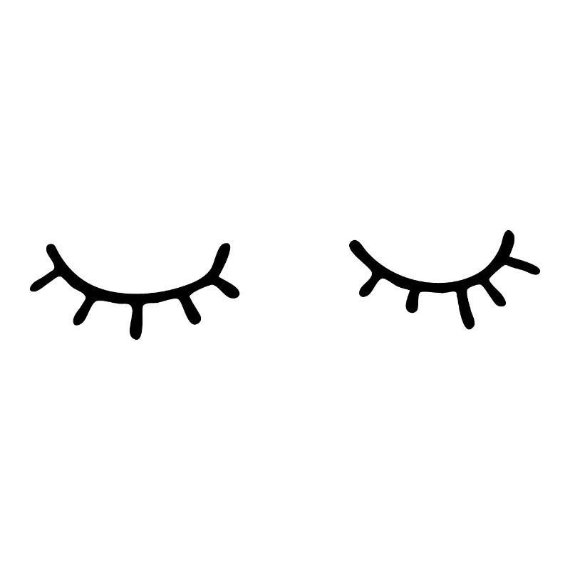 Schlafende Augen mit Wimpern