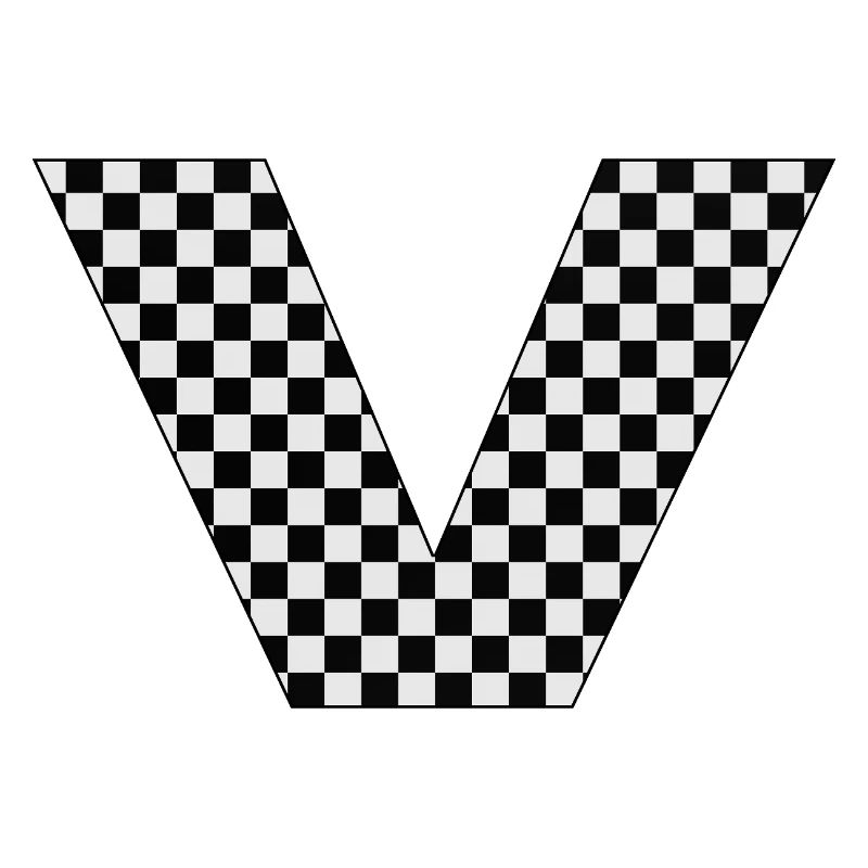 V – Checkerboard Typography Statement