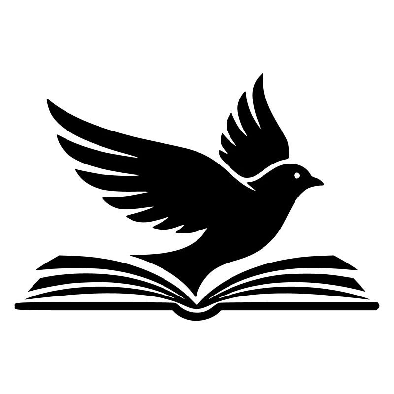  Buch Vogel Silhouette Schwarz