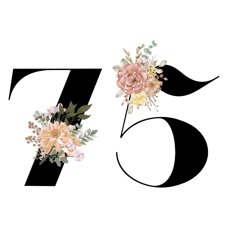 75e anniversaire fleuris (Cadeau de 75 ans)