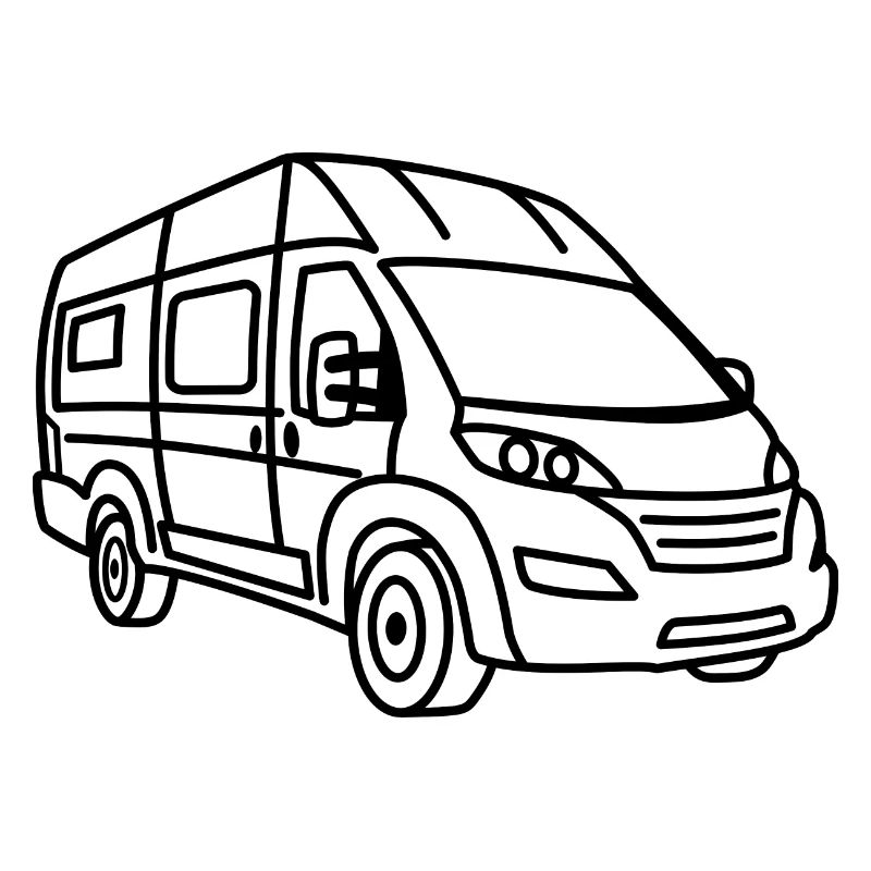 Van / Camper Van - Front - Black