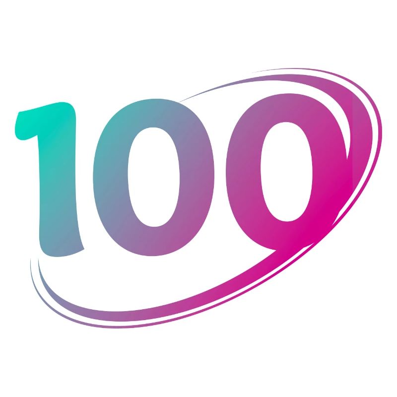 Nummer 100 Mehrfarbig