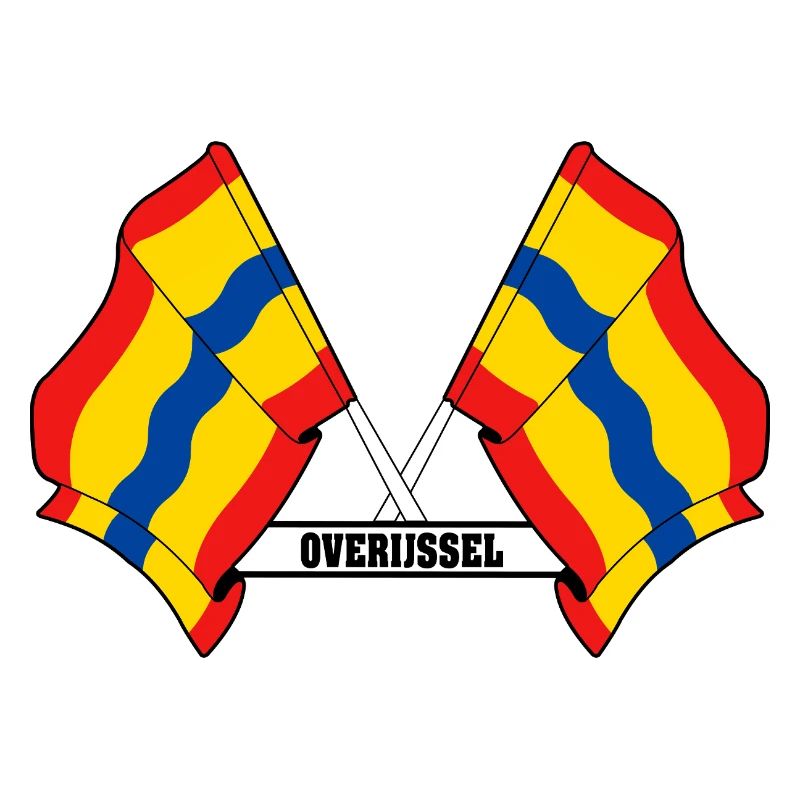 Two flags text OVERIJSSEL