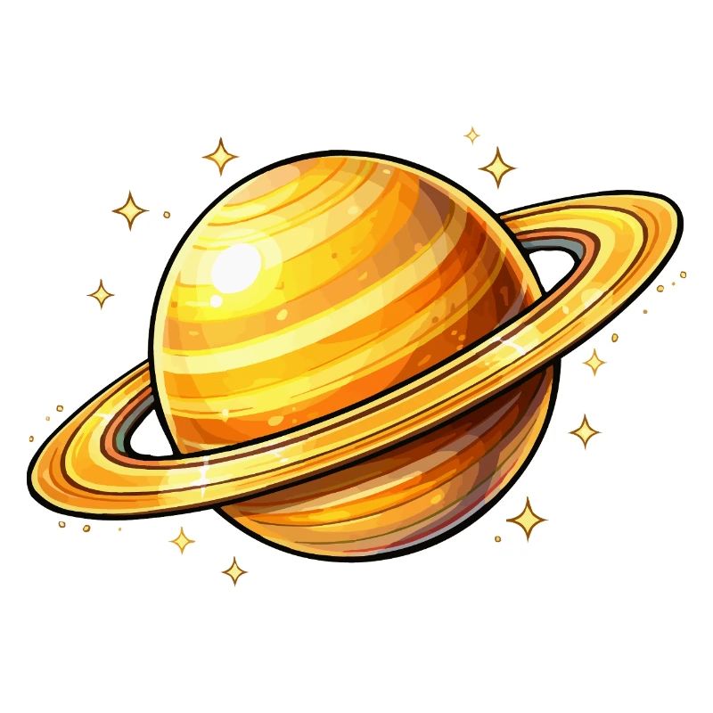 Saturn mit leuchtenden Ringen