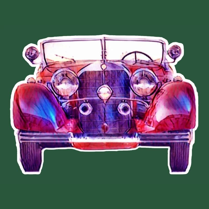 Rot-Blauer Klassischer Oldtimer