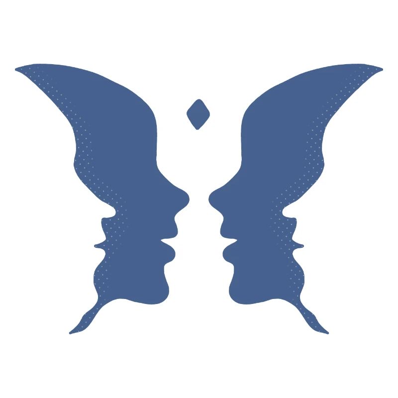 Küssende Gesichter oder ein Schmetterling