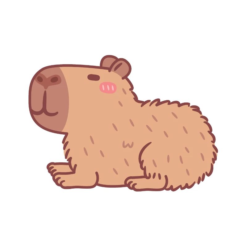 Cute Resting Capybara Doodle