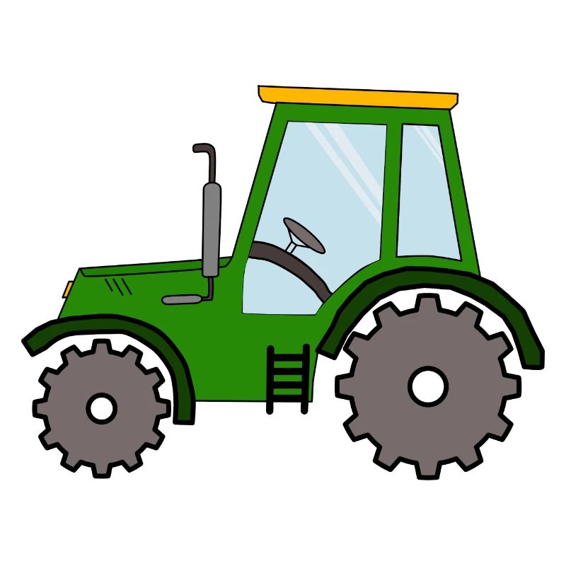 Amis tracteurs, véhicule vert avec toit jaune