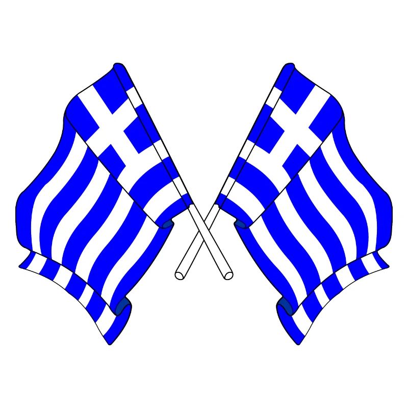 Deux drapeaux de la Grèce