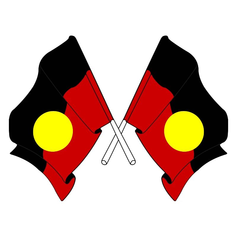 Two flags crossed from Aboriginal people