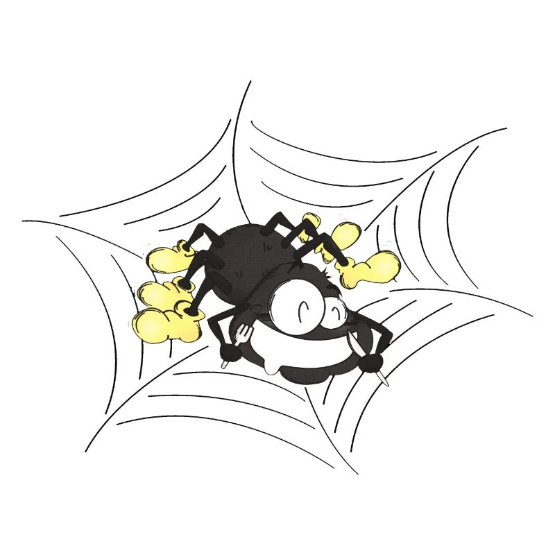Hungrige Spinne im Netz