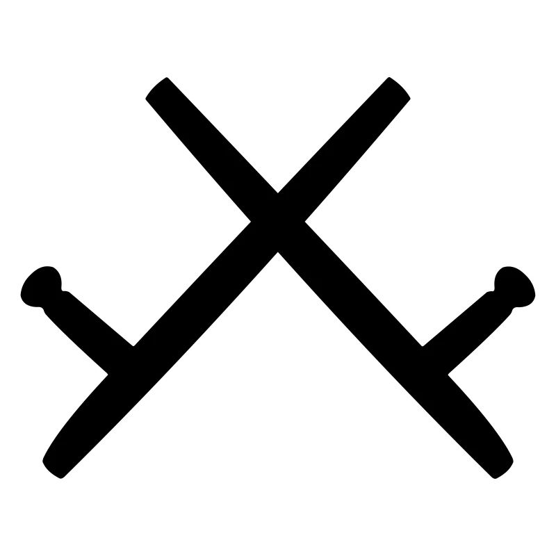 Kobudo two Tonfa's shadow image