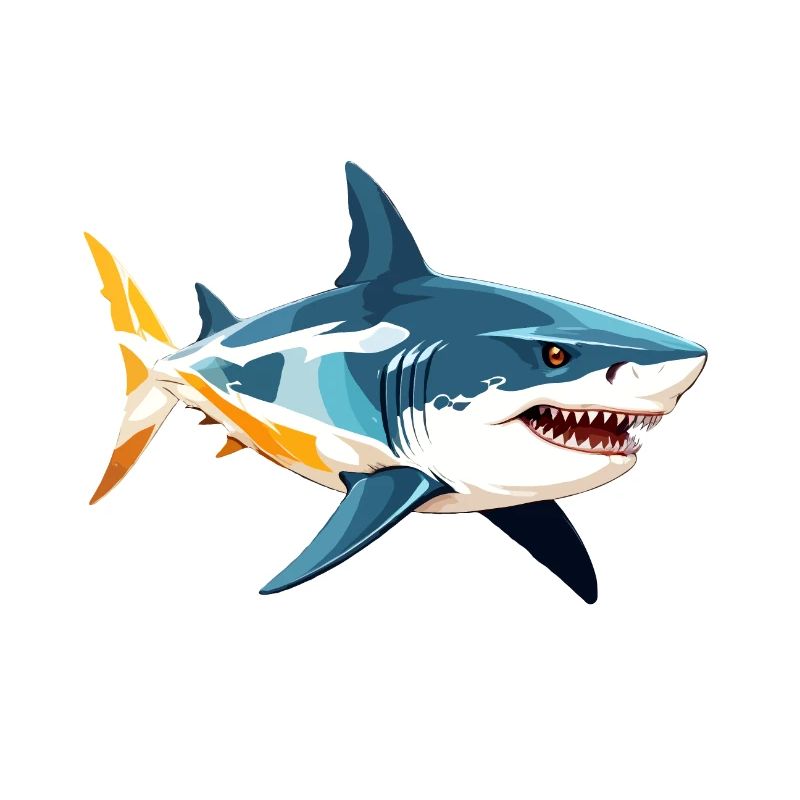 Hai Vektor Kunst mit lebendiger Farbillustration