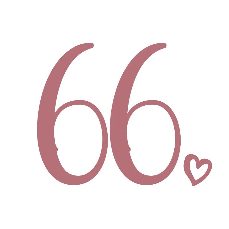 Cute Number 66, 66 Years Old, 66th Birthday Gift