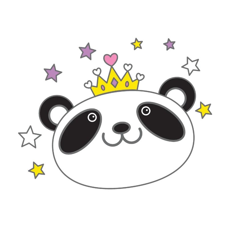 Panda Gesicht Krone in einer königlichen Krone