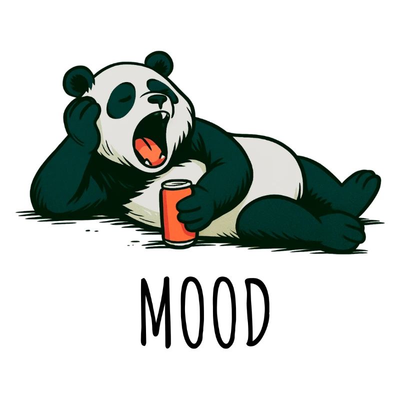Entspannter Panda mit Drink Design