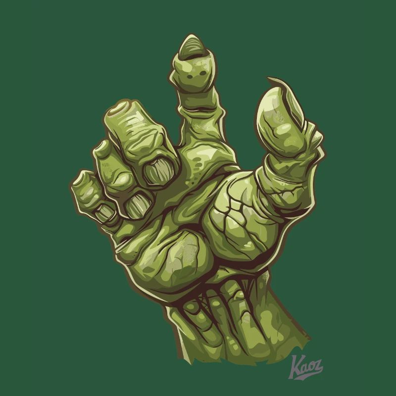 Massive grüne Ork- oder Oger-Monster-Hand