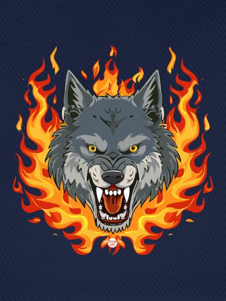 02 Wolf Feuer Flammen